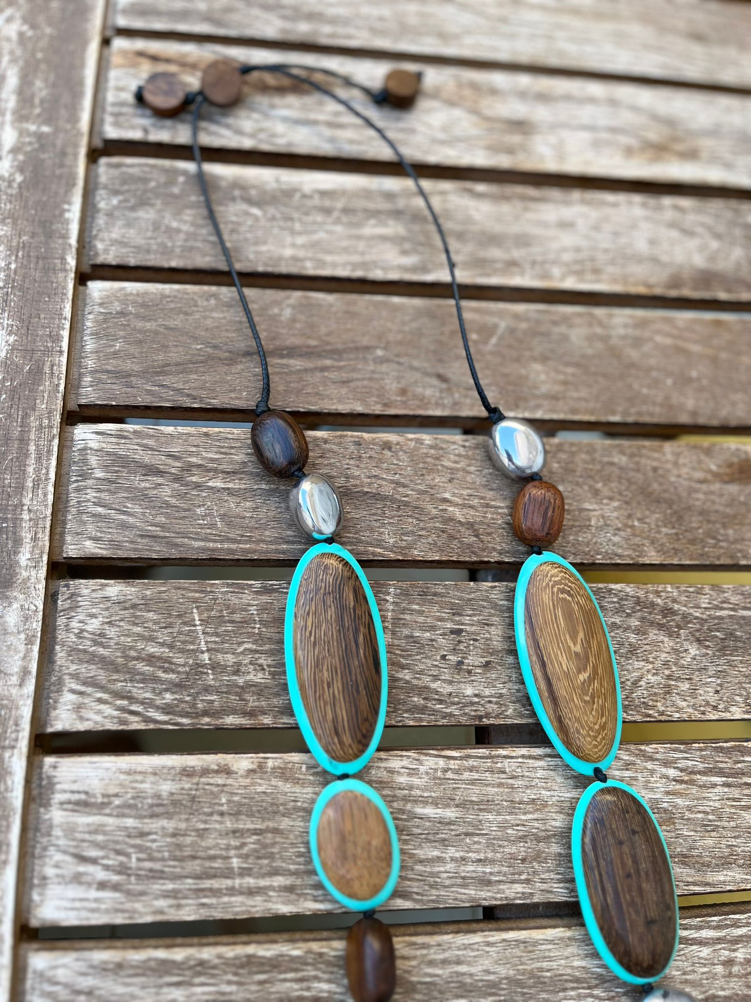 Collana Legno e Acciaio