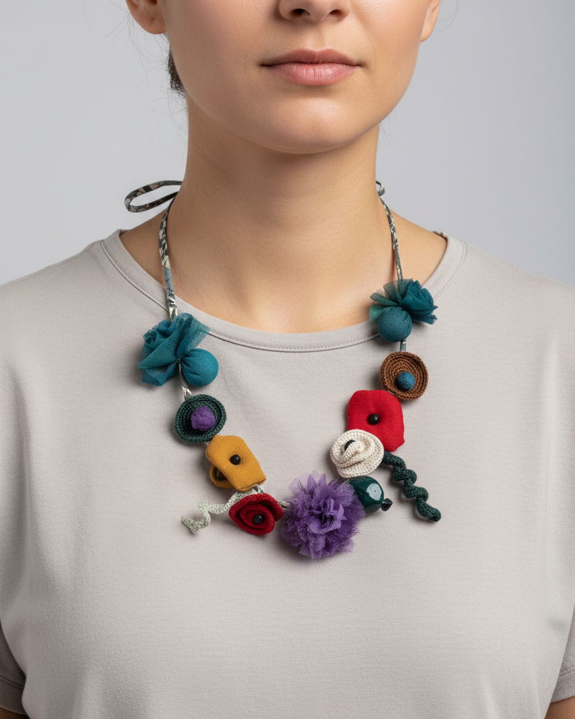 Collanina fiori fatta a mano