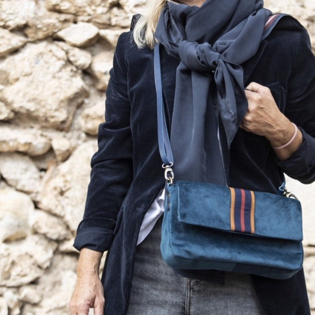 Borsa in velluto 'New York'