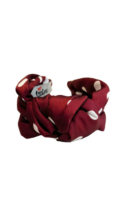 Cerchietto per capelli con nodo pois (colori vari)