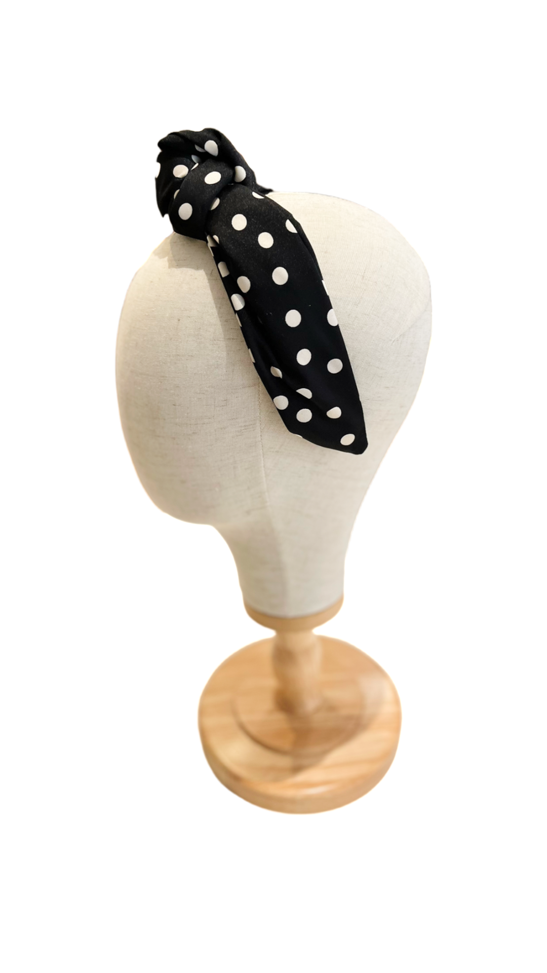 Cerchietto per capelli con nodo pois (colori vari)