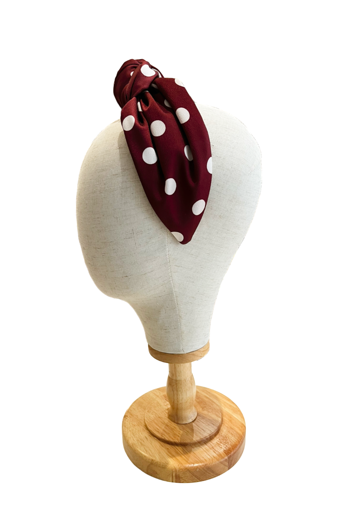 Cerchietto per capelli con nodo pois (colori vari)