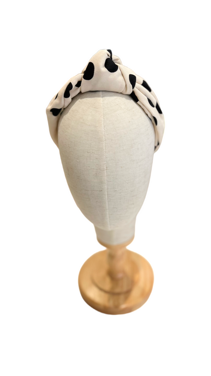 Cerchietto per capelli con nodo pois (colori vari)