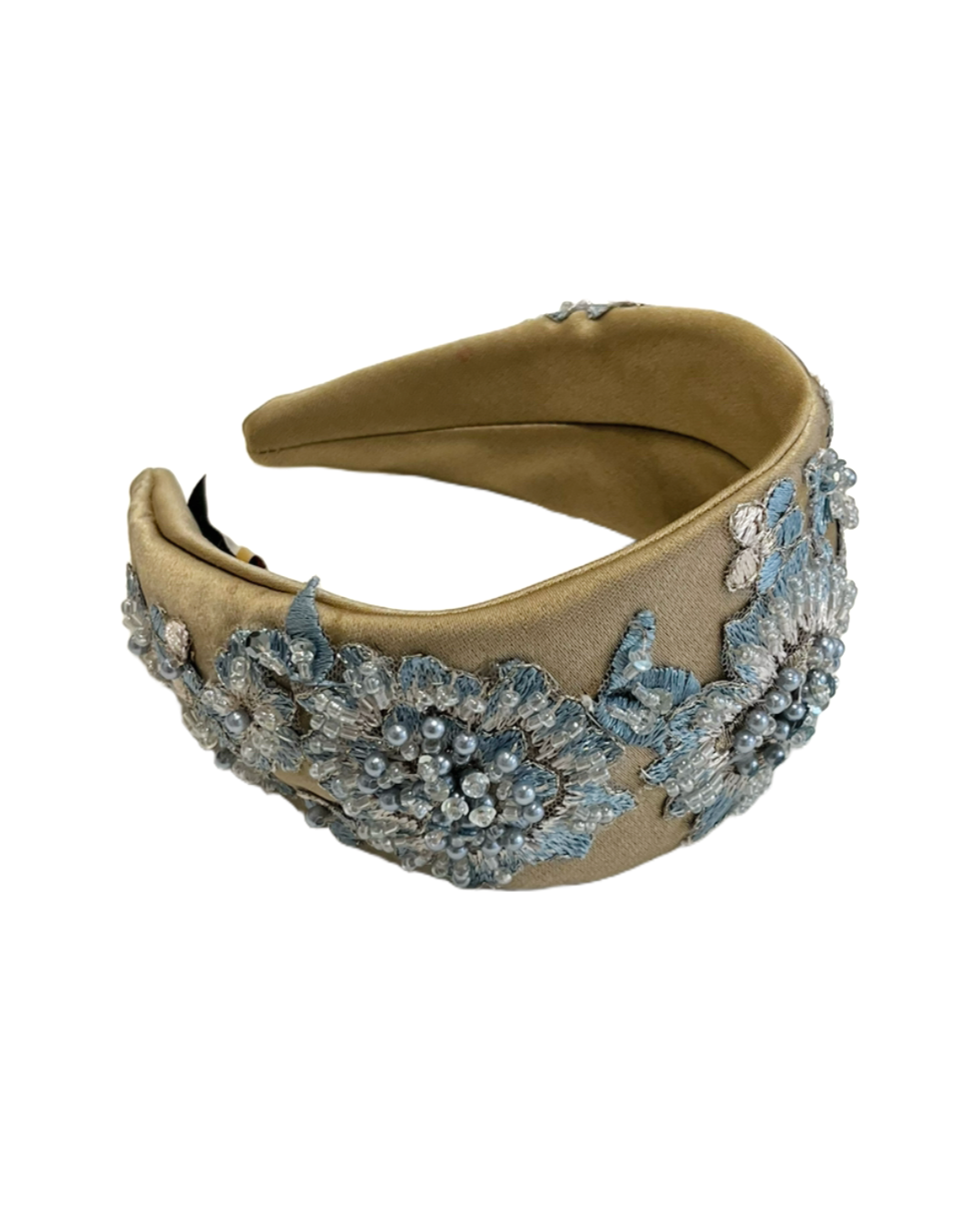 Embroidered/Beaded Hairband - Blue