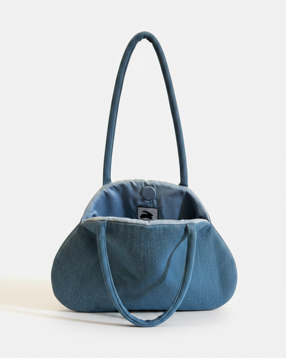 Borsa 'Cerchio' in tessuto azzurro