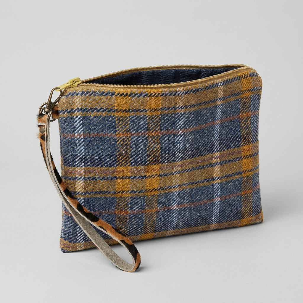 Pochette in tessuto lana tartan