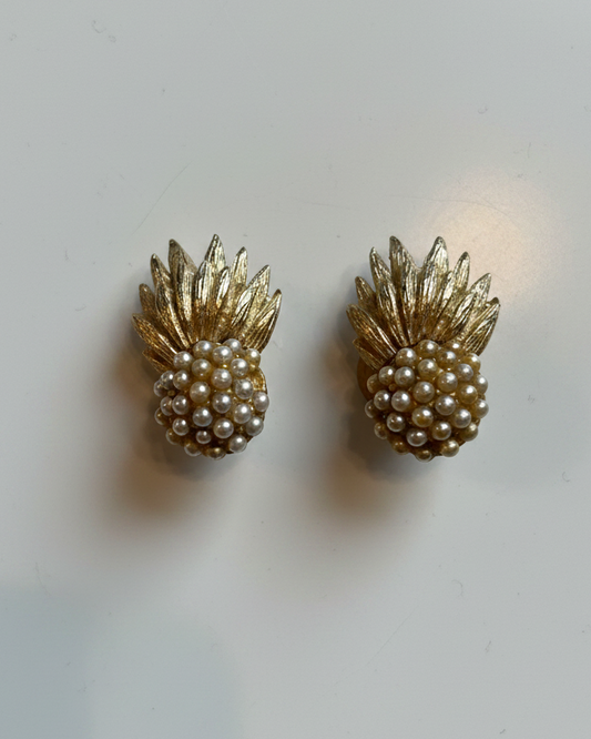 Orecchino vintage anni 50' con metallo e perline