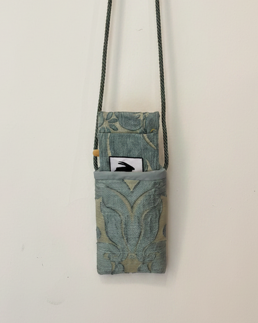 Porta cellulare damasco azzurro