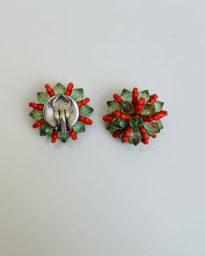 Orecchino vintage rosso/verdi