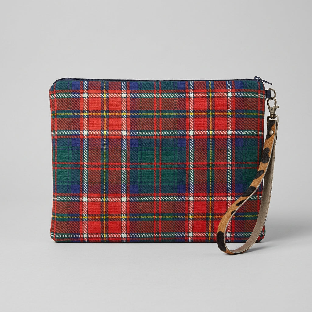 Pochette in tessuto motivo  tartan