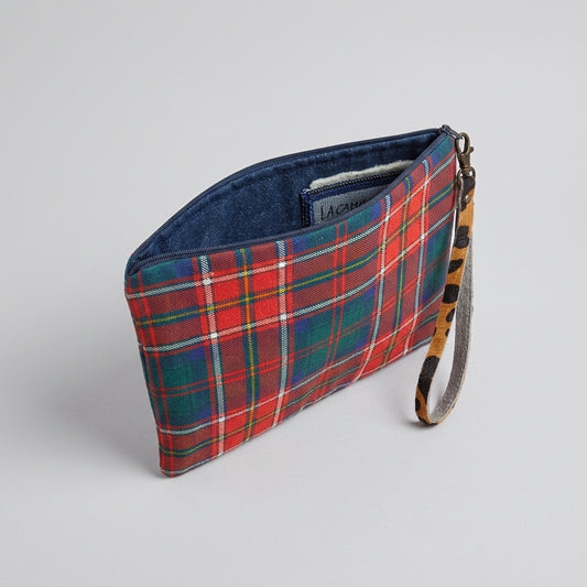 Pochette in tessuto motivo  tartan