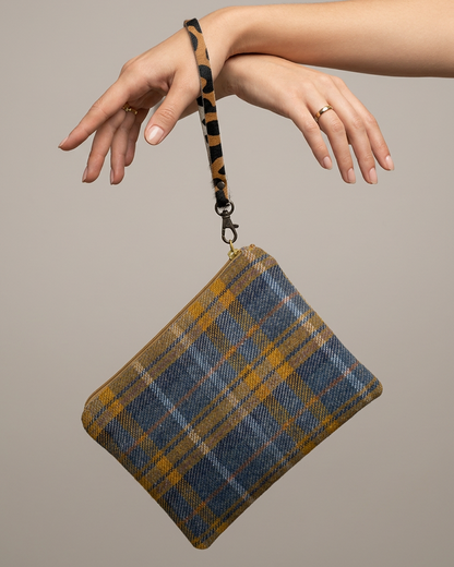 Pochette in tessuto lana tartan