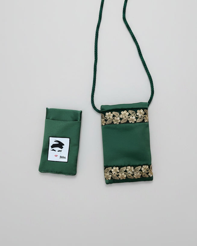 Porta cellulare damasco Verde