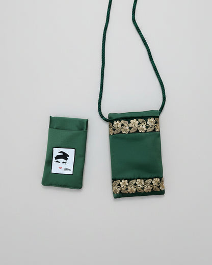 Porta cellulare damasco Verde